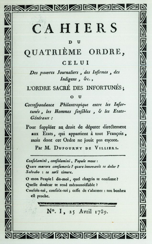 6.« quart monde » la naissance d’un peuple les cahiers du quatrième ordre de pierre louis dufourny de villiers